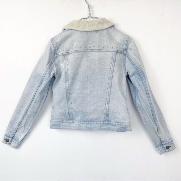 Rebecca Minkoff Stud Detail Clark Denim Jean Jacket light BlueWash Small - Picture 5 of 12